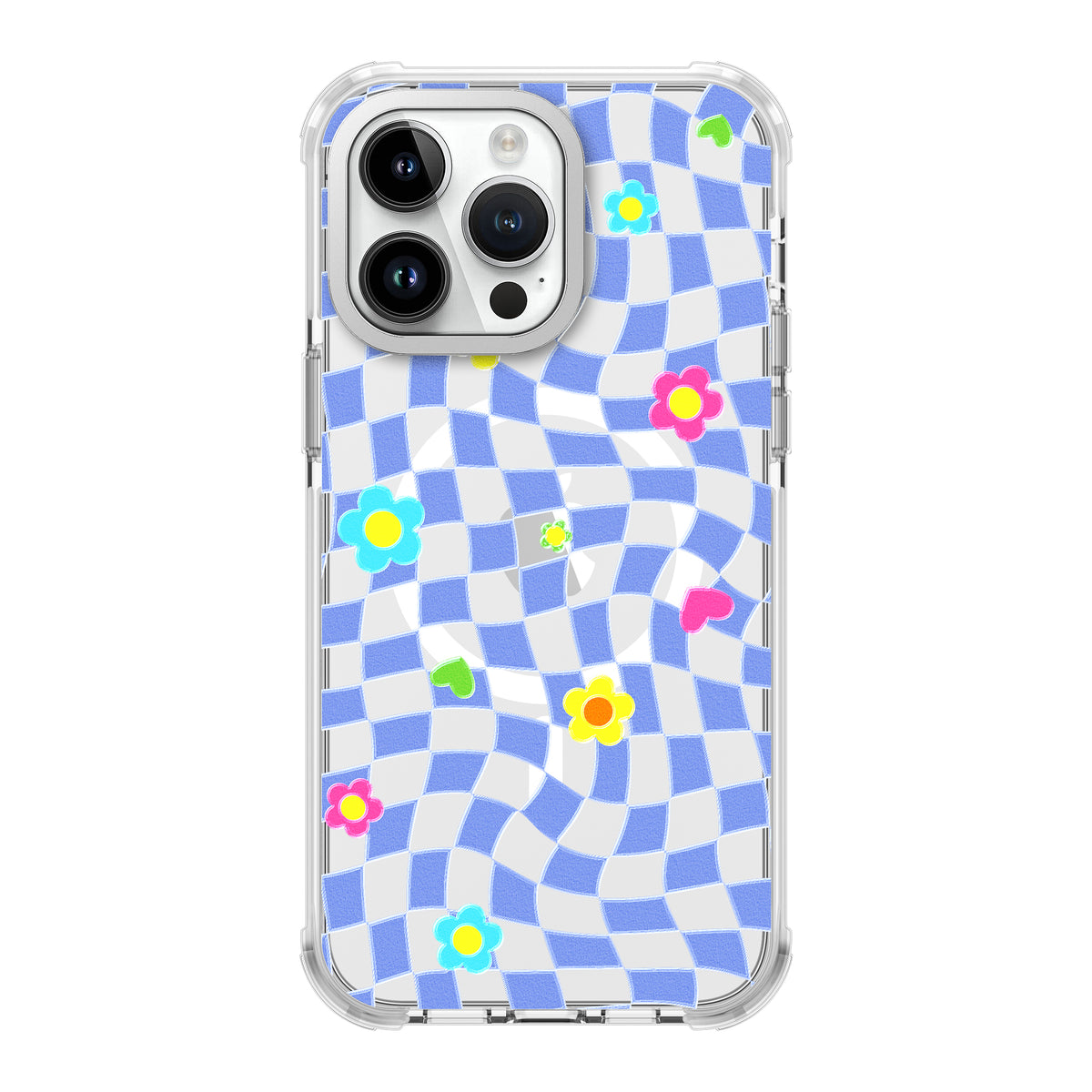 UV Printing 5 Block Wave Crystal & White TPE Bumper Case