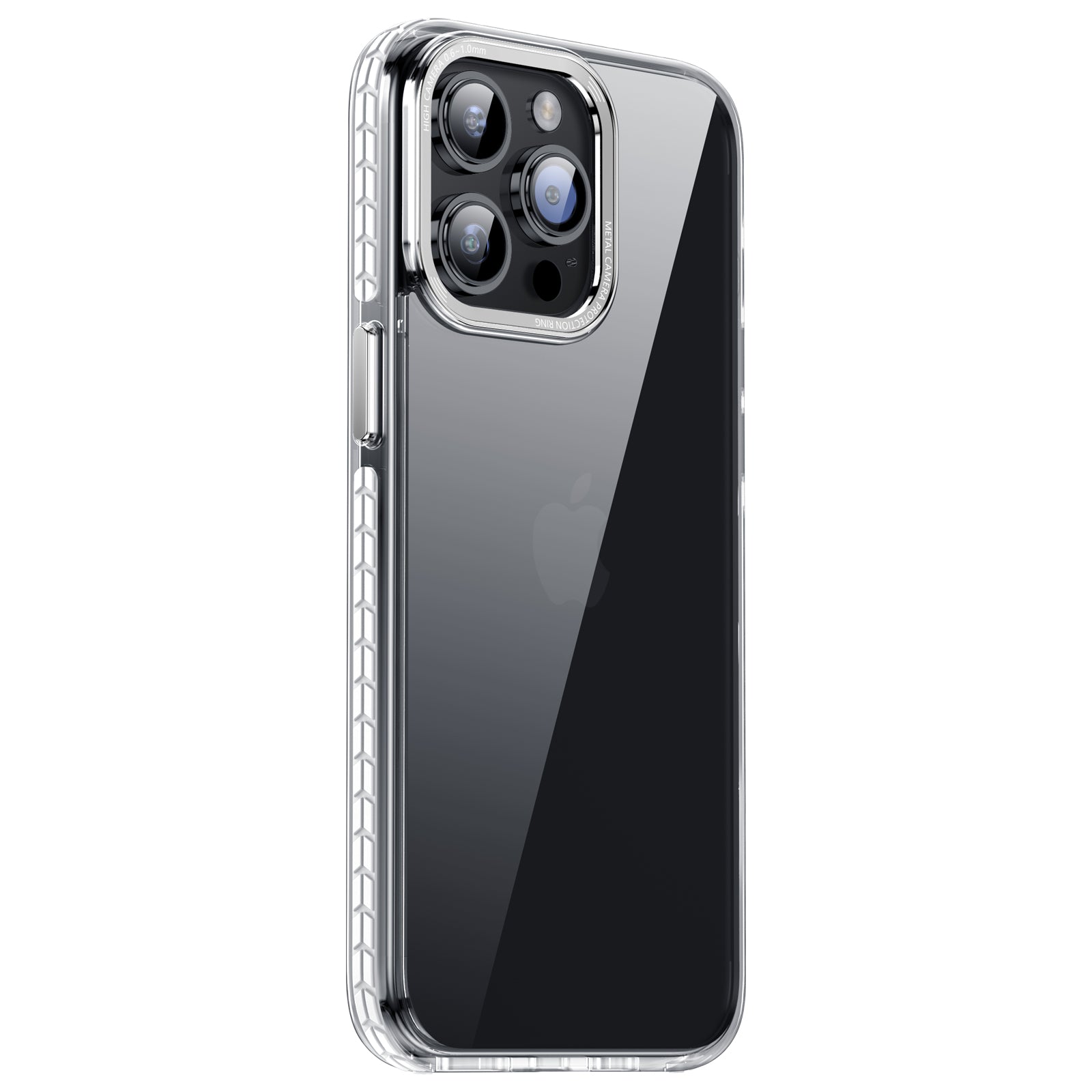 iPhone 15 Crystal & Black/White  TPE Bumper Shockproof Case