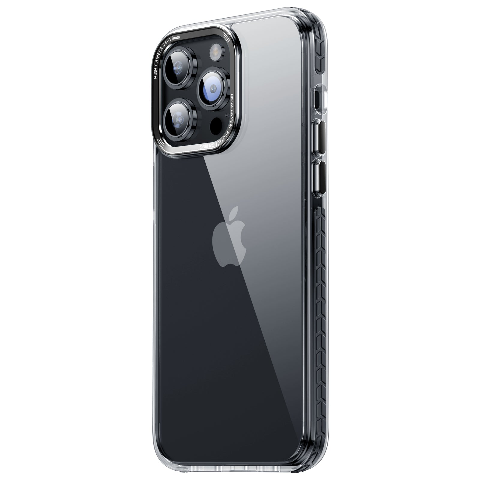 iPhone 15 Crystal & Black/White  TPE Bumper Shockproof Case