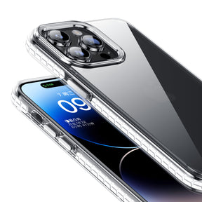 iPhone 15 Crystal & Black/White  TPE Bumper Shockproof Case