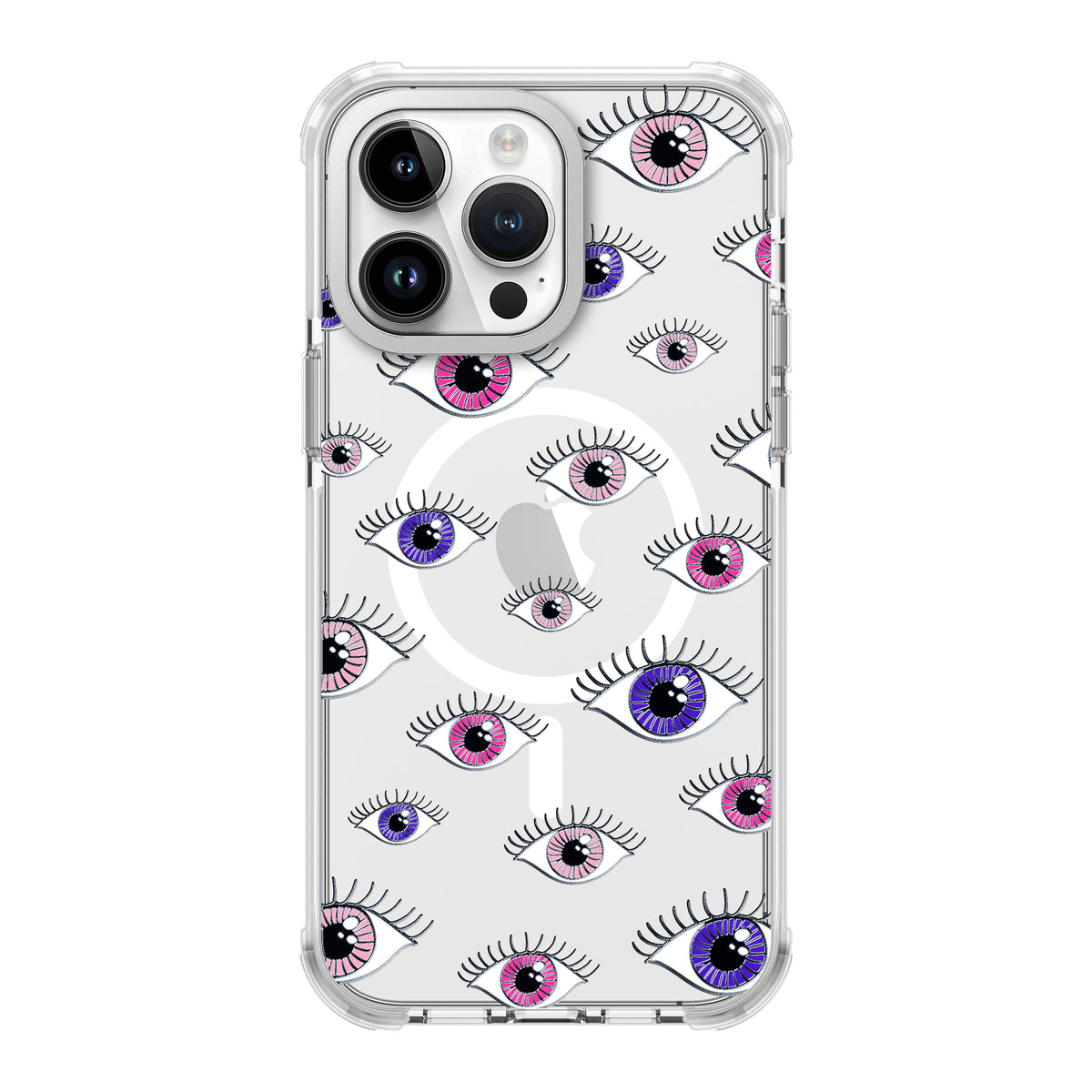 UV Printing 10 Eyes Crystal & White TPE Bumper Case