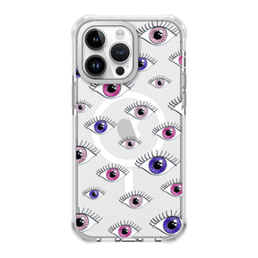 UV Printing 10 Eyes Crystal & White TPE Bumper Case