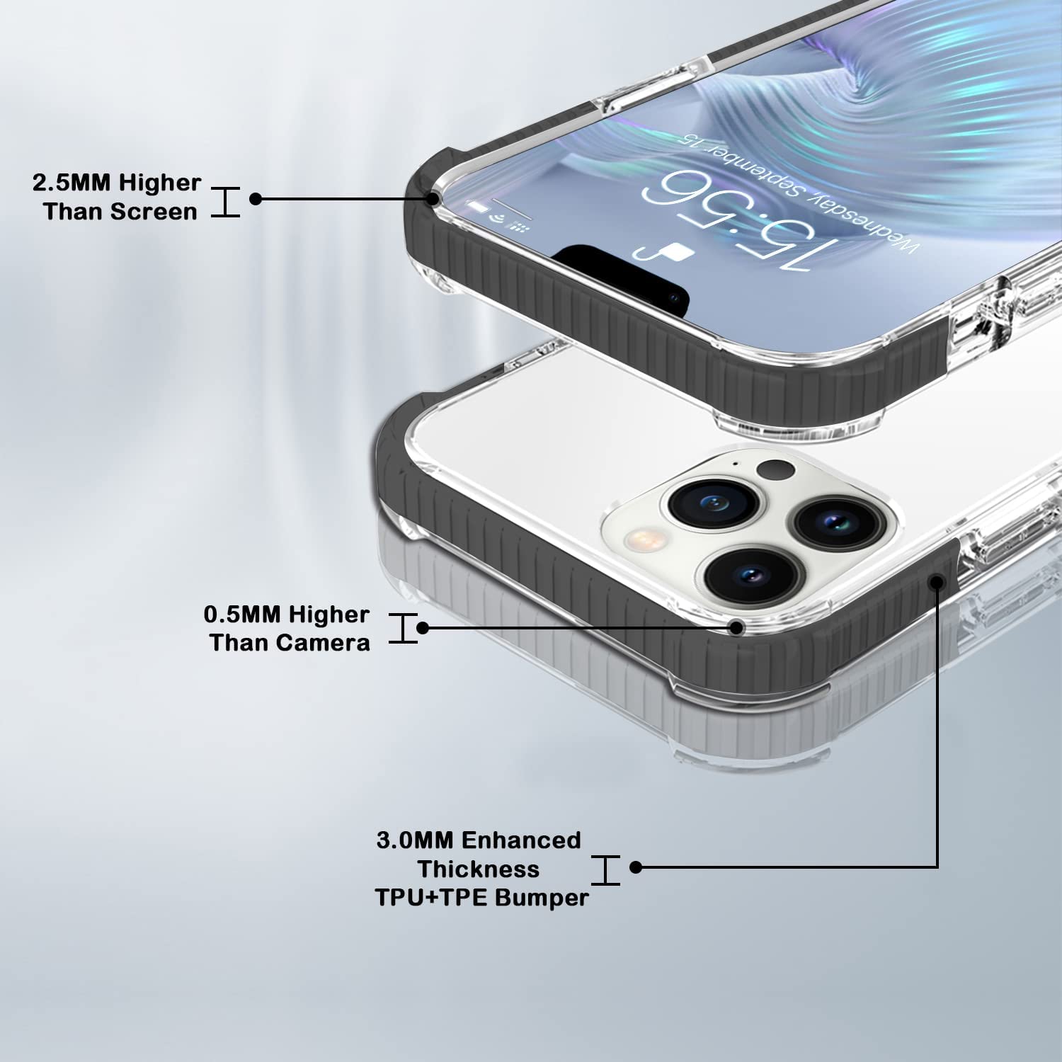 Clear case with Reinforced Corners Drop Proof