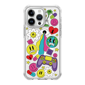 UV Printing 2 Game World Crystal & White TPE Bumper Case