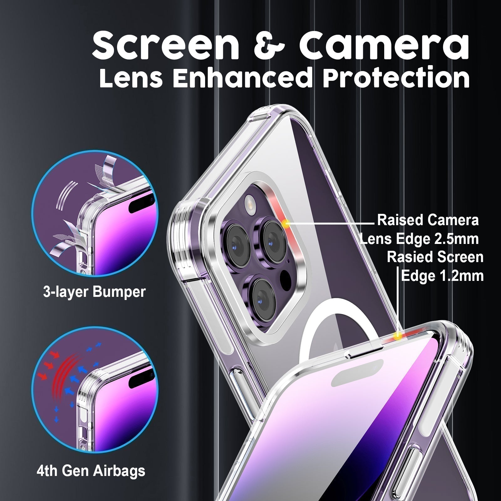 UV Printing 1 Peony Crystal & White TPE Bumper Case