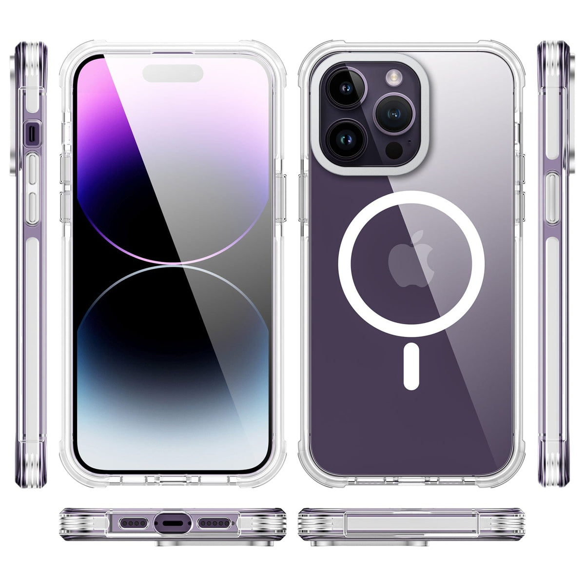 Crystal  Case & White TPE Bumper Shockproof Case