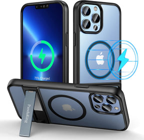 Matte Black Magnetic Kickstand Case