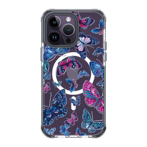 UV Printing 9 butterfly Crystal & Black TPE Bumper Case